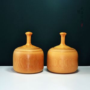 Yuzhu Shangpin Bamboo Tea Canister Turned Wood Storage Jar For Food Entertainment Use Chongqing Origin - Product Image 3