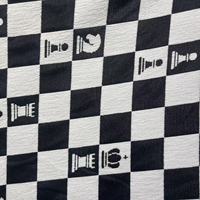 Tissu Jacquard de Luxe 100% Polyester Teint en Fil Motif Damier Très Lourd Anti-Plis 300GSM Toucher Doux