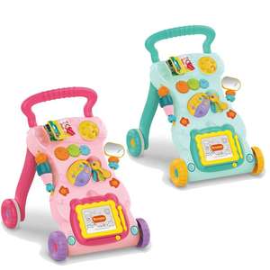 Venta al por mayor cochecito musical educativo para bebés Andador de actividades para bebés con órgano de espejo tablero de dibujo andador para niños pequeños - Product Image 4