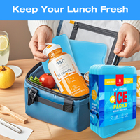 4 packs de glace réutilisables pour glacière et boîte à lunch-Packs de congélation longue durée pour la nourriture, parfaits pour la plage, le camping, la pêche, bleu