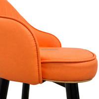 Tabouret de bar moderne réglable en hauteur, orange, en cuir PU, avec repose-pieds, pour îlot de cuisine, bar à domicile