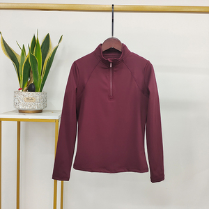 Maglia Tecnica da <span class=keywords><strong>Equitazione</strong></span> a Maniche Lunghe da Donna, T-Shirt Base Layer Traspirante con Zip ad Asciugatura Rapida, Abbigliamento Equestre Femminile - Product Image 2