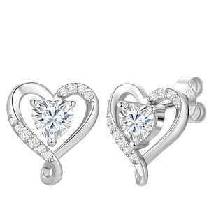 S925 Sterling <b>Silver</b> Jewelry <b>Set</b> Fashion <b>Earrings</b> Necklace <b>Set</b> Heart Pendants <b>Stud</b> <b>Earrings</b> Charm Diamond Necklace for Women - Product Image 1