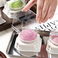 Mini boîte à gâteau carrée jetable transparente en PET, design pour mousse, tiramisu, dessert, boîte de pâtisserie, emballage alimentaire