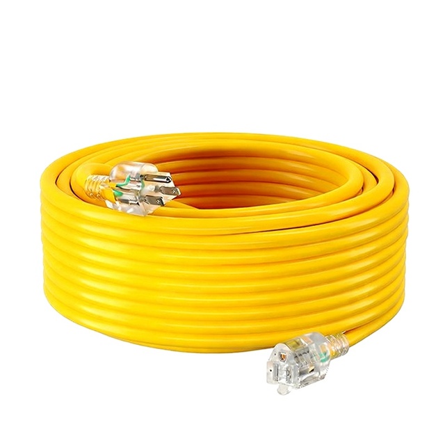 16 14 12 Gauge Waterproof Outdoor Lighting Industrial Extension Cord Nema 5-15P to 5-15R US Heavy Duty Extension Cord