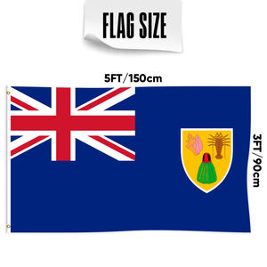 3x5Ft Alta calidad Triple/Doble capa más tela opaca 100D Tela de poliéster Bandera de país Turks_and_Caicos_Islands Country - Product Image 2