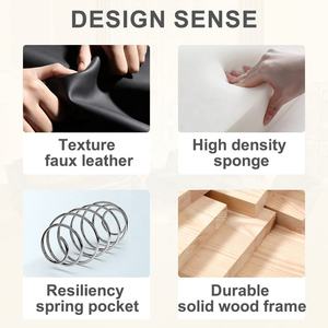 Ensemble de canapé-lit <span class=keywords><strong>Futon</strong></span> convertible noir classique inclinable de bureau réglable avec fonction pliable pour chambre ou salon - Product Image 5