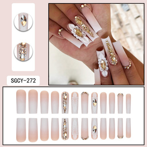 Usine en gros 24 blanc dégradé 3D <span class=keywords><strong>faux</strong></span> <span class=keywords><strong>ongles</strong></span> matériau ABS de haute qualité inoffensif pour le corps humain appuyez sur le Style - Product Image 6