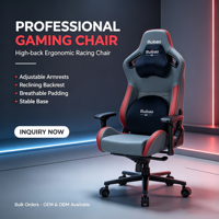 Chaise de jeu ergonomique avec revêtement en cuir PU, inclinaison à 180 degrés, hauteur réglable, design moderne