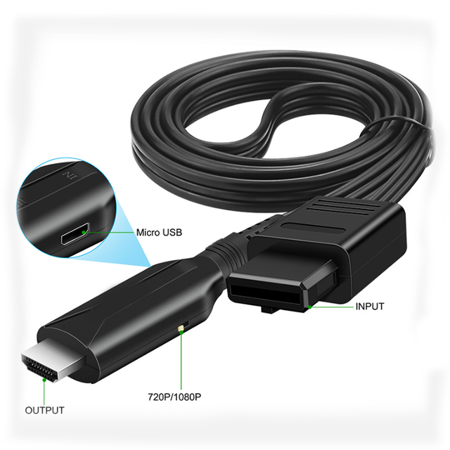 1M Game Console HD MI Converter Cable 720p/1080P for Nintendo N64/NGC/SNES Output Audio and Video Cable