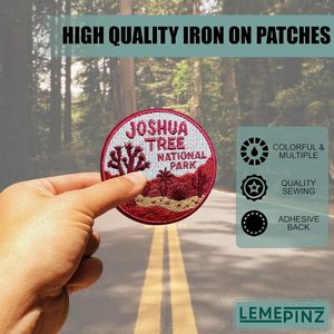 Joshua Tree National Park Embroidery <b>Patch</b> 3 Inches Iron <b>On</b> <b>Sew</b> <b>On</b> Travel Applique Fabric <b>Patch</b> - Product Image 5