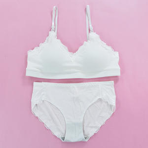 Women's Sexy Lace Floral <b>Push</b>-<b>Up</b> <b>Wireless</b> <b>Bra</b> and Hipster Panty Set Breathable Seamless Eco-Friendly - Product Image 4