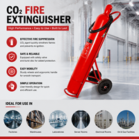 Chariot porte-extincteur à CO2 sur roues 25kg 50kg en acier inoxydable certifié CE, équipement de lutte contre l'incendie Classe B Classe E