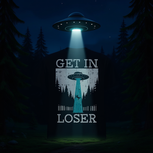 T-shirt Alien UFO Abduction pour Hommes, Femmes, Garçons, Filles - T-shirt Amusant 'Loser Get in' - Vêtements Promotionnels - Product Image 3
