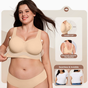 Lingerie da donna taglie forti per l'esportazione, con design <span class=keywords><strong>senza</strong></span> cuciture e sottile, <span class=keywords><strong>senza</strong></span> <span class=keywords><strong>ferretto</strong></span> e <span class=keywords><strong>senza</strong></span> banda in acciaio. - Product Image 2