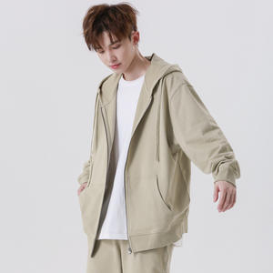 Sudadera con Capucha de Tela de Rizo de 330g, OEM ODM, con Logotipo Personalizado, Chaqueta con Cremallera, Color Sólido, para <span class=keywords><strong>Hombre</strong></span>, Ropa de Otoño - Product Image 3