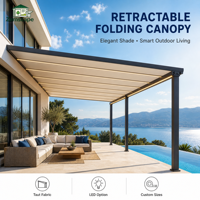 Pergola pliante en PVC personnalisable, toit rétractable motorisé, auvent imperméable pour jardin, restaurant, maison