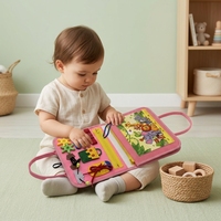 Livre sensoriel Montessori personnalisable en feutre pour bébé, livre d'activités, livre d'apprentissage sensoriel réutilisable avec autocollants magiques, jouets pour enfants