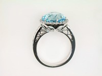 Bague de fiançailles ronde en topaze bleue naturelle et diamant naturel, bague en or 18 carats, bijoux pour femmes, bijoux fins, cadeau de fête