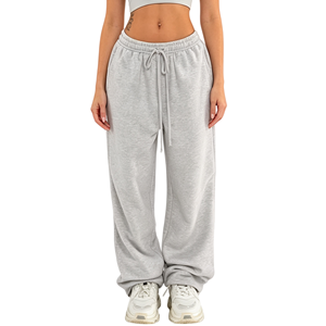 Pantaloni da <span class=keywords><strong>donna</strong></span> all'ingrosso in cotone <span class=keywords><strong>oversize</strong></span>, casual, stile <span class=keywords><strong>jogger</strong></span>, a gamba larga, vestibilità ampia, streetwear alla moda - Product Image 1