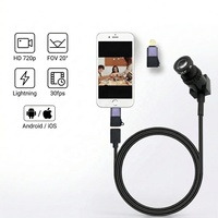 Mini caméra 15*15mm avec port Lightning, objectif 16mm, 20 °   Caméra Micro USB UVC industrielle 720P 1MP, CMOS, pour système iOS, vente directe