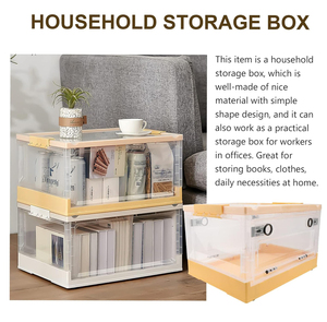 Wholesale Custom Plastic Rectangle Stackable Foldable Large Capacity Household Portable <b>Clothes</b> & Toys Organizer Storage <b>Boxes</b> - Product Image 3