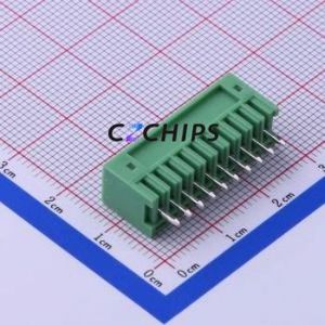 KF2EDGV-2.5-10P Plug-in Terminal Block Through hole,P=2.5mm Connector Board-to-Board / Socket - Closed 1x10P 2.5mm Green - Product Image 2