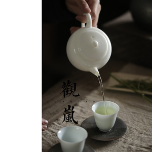 Tetera de porcelana blanca Dehua, redonda, pequeña, juego de té Kung Fu con tapa, sin plomo, para el té de la tarde - Product Image 4