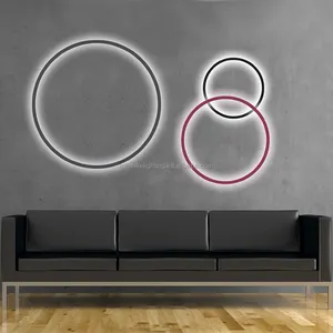 Fascinant luminaire led RGB/RGBW style moderne dali contrôle cercle personnalisé linéaire mural lumière circulaire projet lumière