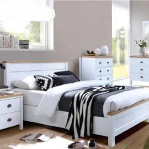 Grands lits modernes italiens en bois avec tiroirs de rangement, ensembles de chambre à coucher complets pour lits Queen et King Size - Product Image 1
