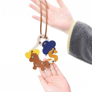 YY Faux Leather <b>Bag</b> Pendant Gift for the New Year of the Horse Handbag <b>Charm</b> Lucky Horse Pendant - Product Image 1