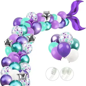 Set di palloncini a sirena di vendita calda forniture per feste con arco a coda di sirena decorazione di nozze di compleanno per feste a tema oceanico