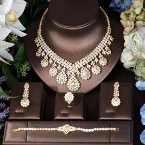 HIBRIDE, joyería de Zirconia cúbica para mujer, conjunto de collares y aretes de alta calidad, accesorios nupciales de boda de Arabia Saudita, bisutería para mujer, bijoux para mujer, - Product Image 2