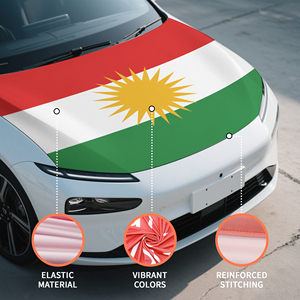 Housse de capot de voiture personnalisée OEM/ODM avec drapeau du Kurdistan, housse de capot en polyester élastique pour véhicules du Moyen-Orient 4*5FT - Product Image 5