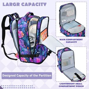 Sac à dos de sport décontracté coloré à motif floral à pois, imprimé personnalisé, sac à dos de loisirs en polyester, sac de voyage pour ordinateur portable pour femmes - Product Image 2