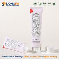 Tube cosmétique ovale mat personnalisé en PE souple de 50 ml avec bouchon argenté, couleur et logo personnalisés, pour sérum, lotion, crème et soins de la peau