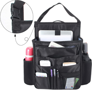 Sac de rangement suspendu pour siège de <span class=keywords><strong>voiture</strong></span> durable, sac organisateur extérieur pour siège avant et arrière, sac pour ordinateur portable, porte-gobelet, sangle réglable - Product Image 3