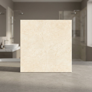 Crema Mischife 600x600mm Glossy Polished Porcelain Tiles Ivory Marble Effect Floor Design - Product Image 1