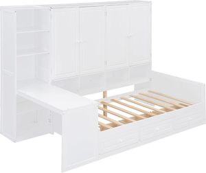 Multifunzionale bianco in legno massello <span class=keywords><strong>letto</strong></span> di combinazione per <span class=keywords><strong>camera</strong></span> <span class=keywords><strong>da</strong></span> <span class=keywords><strong>letto</strong></span> con grande capacità armadio scrivania e cassetto Design - Product Image 1