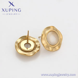 <span class=keywords><strong>XUPING</strong></span> T000972019 nuovo Design rotondo da donna elegante gioielli in acciaio inossidabile alla moda semplice orecchino Color oro 14k - Product Image 4