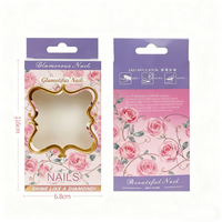 Boîtes à ongles carrées transparentes en papier enduit écologique, avec fermeture magnétique, pour ongles press-on, vente en gros personnalisée
