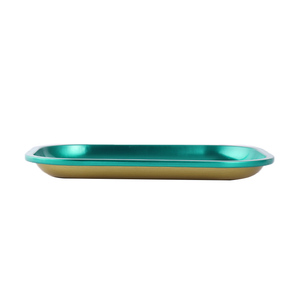 Venta al por mayor bandeja de metal rodante 18*14cm bandeja de metal en blanco para tabaco bandeja de metal en blanco azul verde rosa bandeja rodante personalizada - Product Image 5