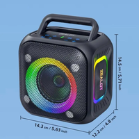 Enceinte portable en métal pour l'extérieur avec lumière RGB, batterie longue durée 6000 mAh, son stéréo HiFi sans fil, idéale pour les fêtes, la randonnée et le camping