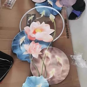 Mural de Pared Luminoso con Diseño Art Deco de Pez con Reloj, Pintura Acrílica con Luz LED, Impresión UV, para Sala de Estar - Product Image 5