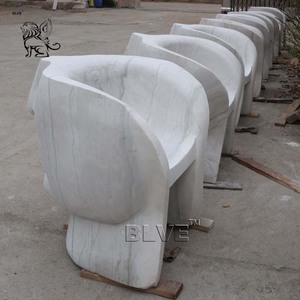 BLVE arte moderno abstracto creativo jardín decoración tallada a mano piedra Natural granito mármol cara humana silla para Parque - Product Image 4