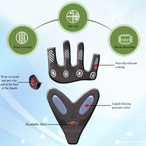 Hafif nefes Anti kayma şok emme ayarlanabilir yarım parmak spor spor eldiven kadın erkek için - Product Image 2