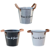 Pot de fleur moderne en métal avec poignée Design Home Garden Bucket Planters Balcon House Decor for Nursery Wedding Christmas