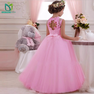 Vestido de Princesa Vintage 2025 <span class=keywords><strong>para</strong></span> Niñas, Bordado con Encaje, Lazo, Flores, Decoración, Estilo Largo <span class=keywords><strong>para</strong></span> Boda - Product Image 2