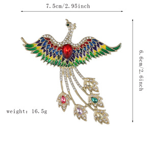 Gran oferta Unisex aleación Fénix broche Pin estilo chino boda ramillete accesorios para fiesta de compromiso o regalo - Product Image 4
