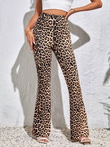 Ropa de primavera <span class=keywords><strong>Pantalones</strong></span> de mujer Ropa activa Spandex Yoga <span class=keywords><strong>Pantalones</strong></span> acampanados Cintura alta Sexy Caderas elevadas <span class=keywords><strong>Pantalones</strong></span> acampanados con estampado de leopardo - Product Image 4